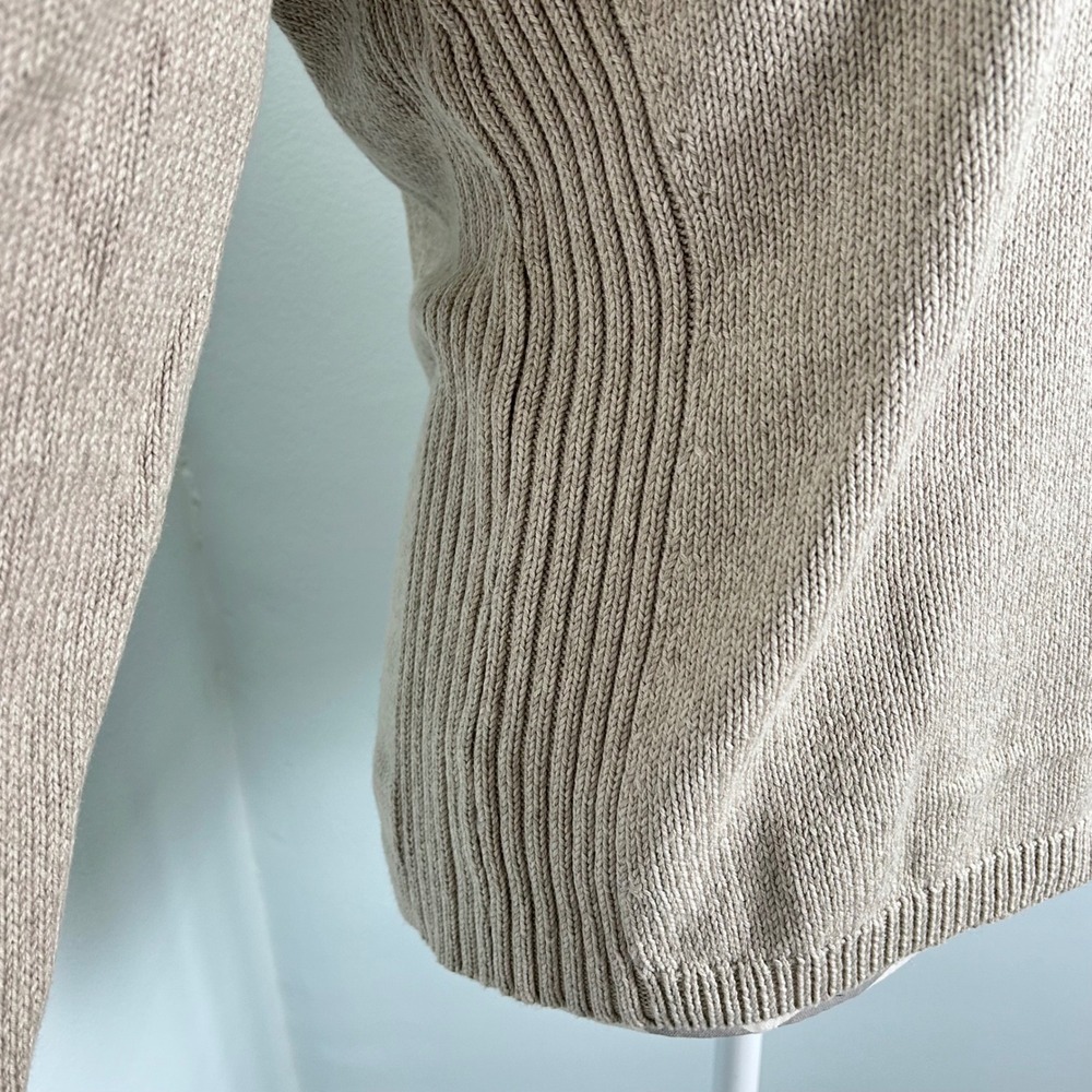 Woolrich Womens Stony Valley Cotton Button Collar Tan Beige Sweater Medium - Picture 7 of 11